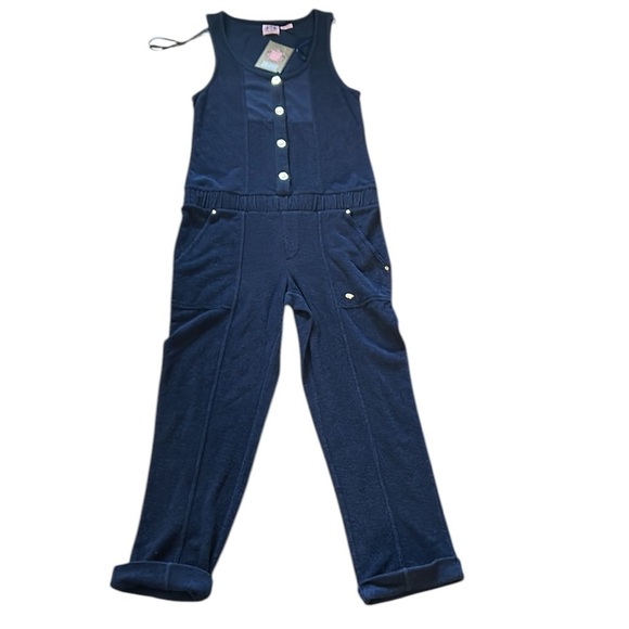 Y2K Juicy Couture Blue Jumpsuit.Terry cloth material,sleeveless,utility pockets - Picture 4 of 16